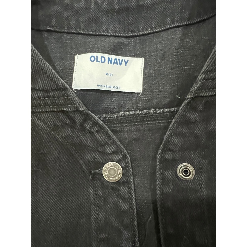 Old Navy Girls Black Denim Button Front Jumper Dress Size M 8 NWT 803047-00-1 - Picture 3 of 8